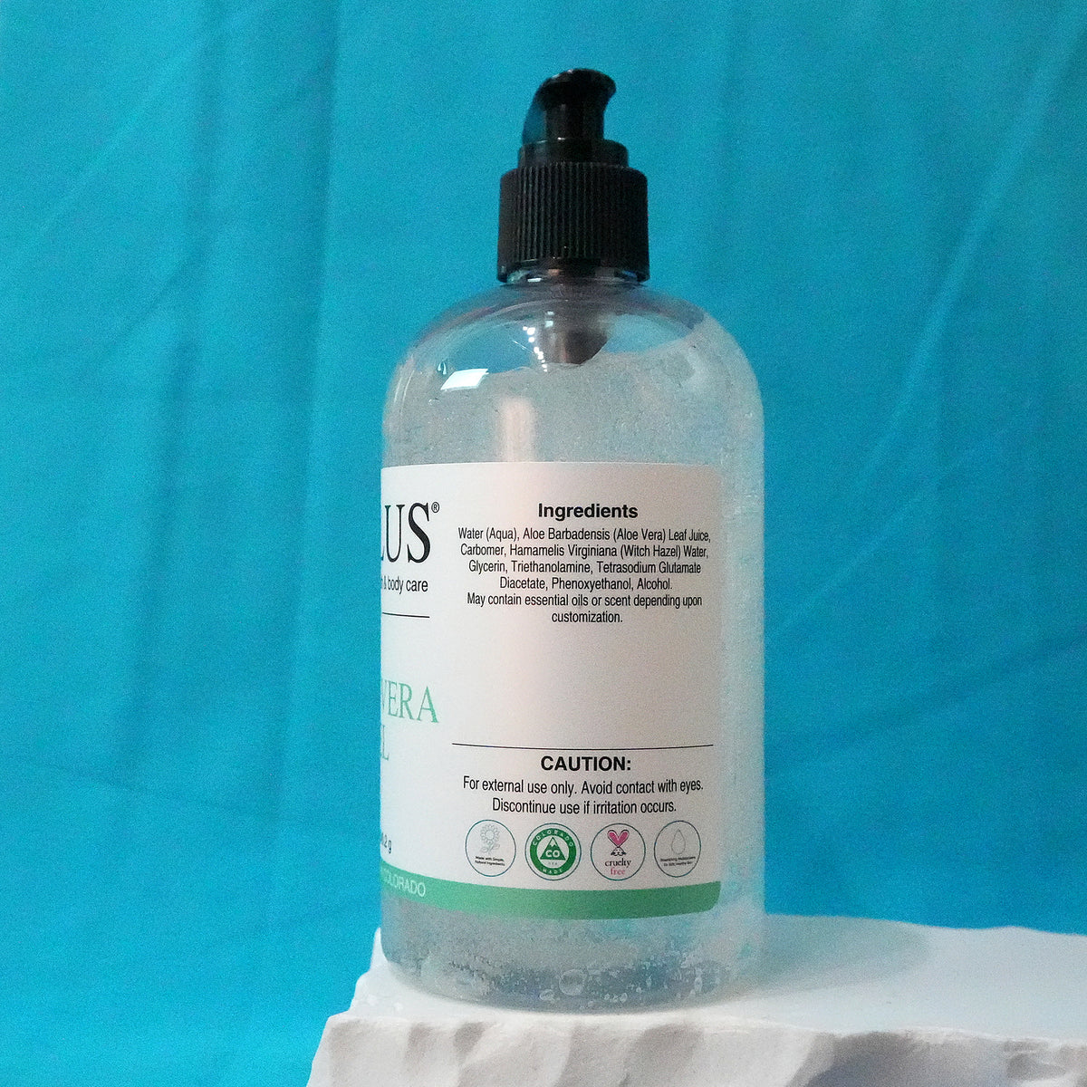 SALUS Aloe Vera Gel, 12 oz ingredients panel