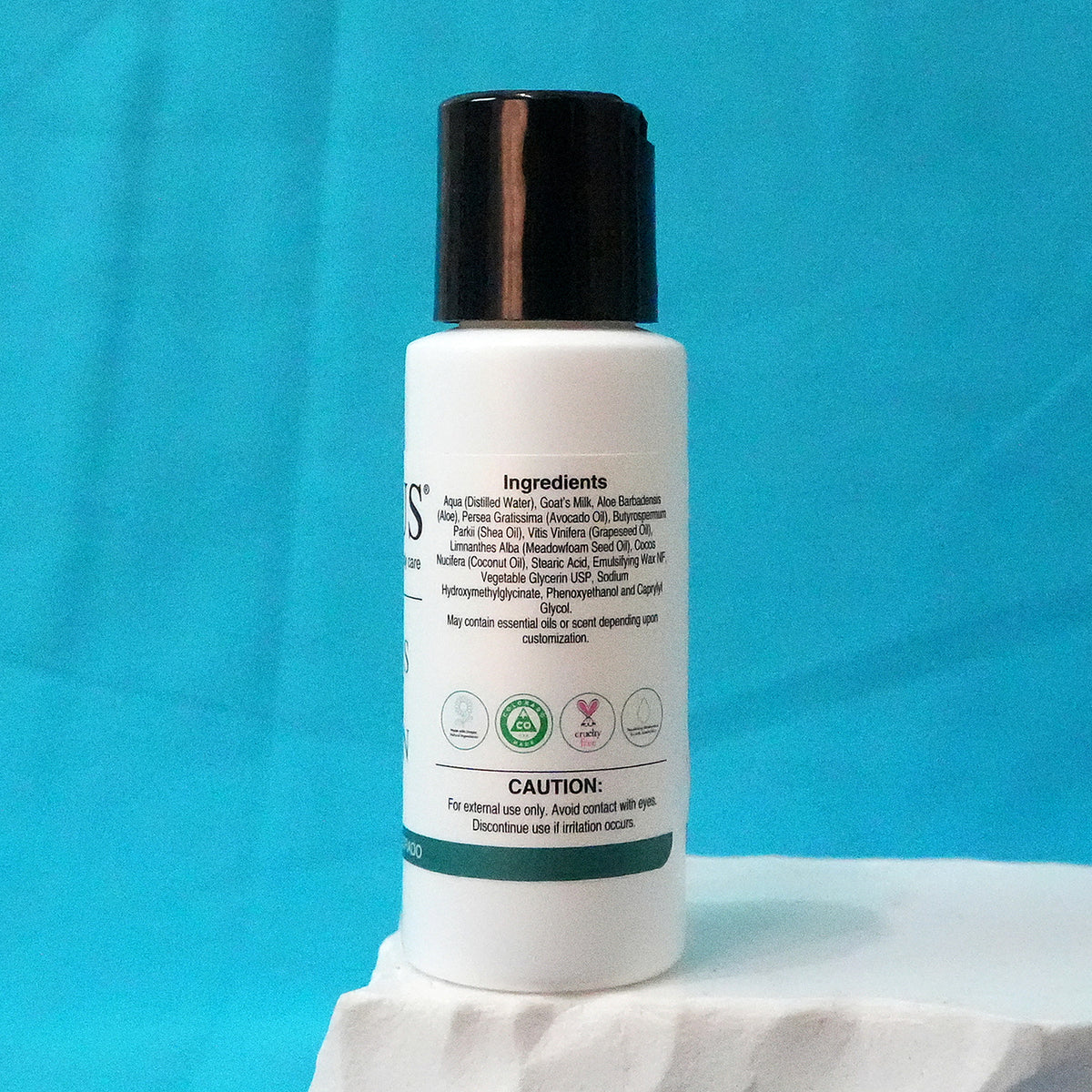 SALUS Goat's Milk Lotion, 2 oz ingredients panel