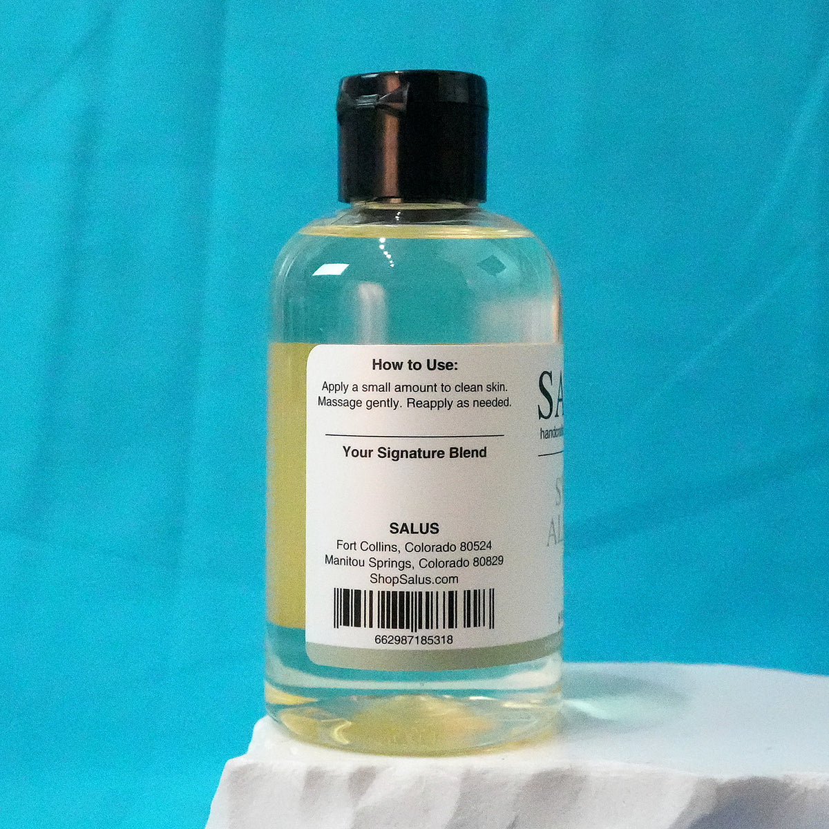 SALUS Sweet Almond Oil, 6 fl oz how-to-use panel