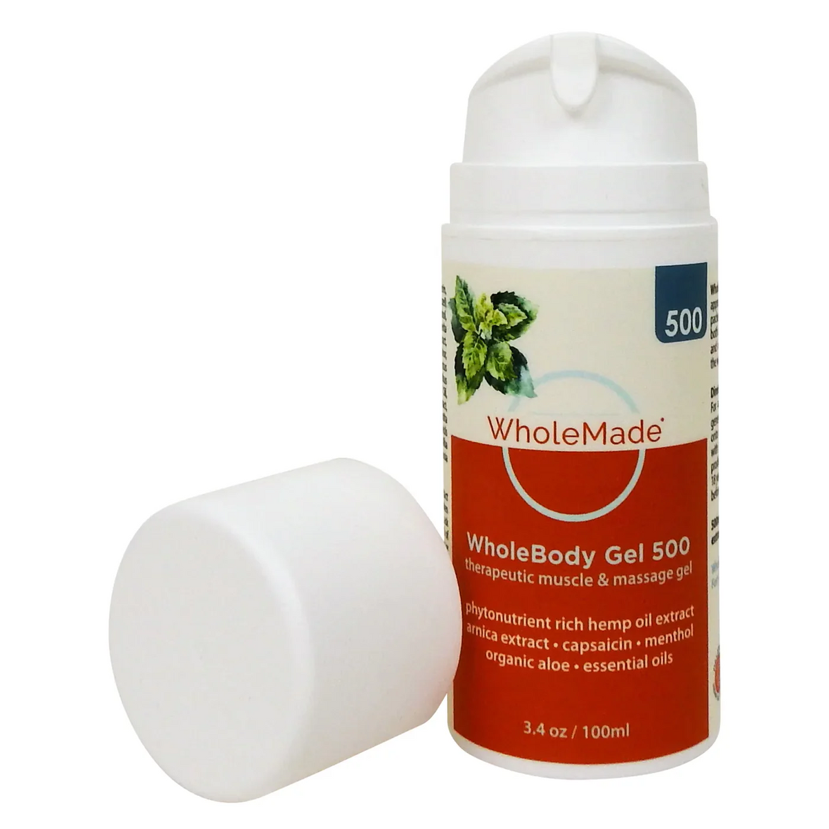WholeMade Hemp Therapeutic Muscle Massage Gel 3.4oz Pump Bottle