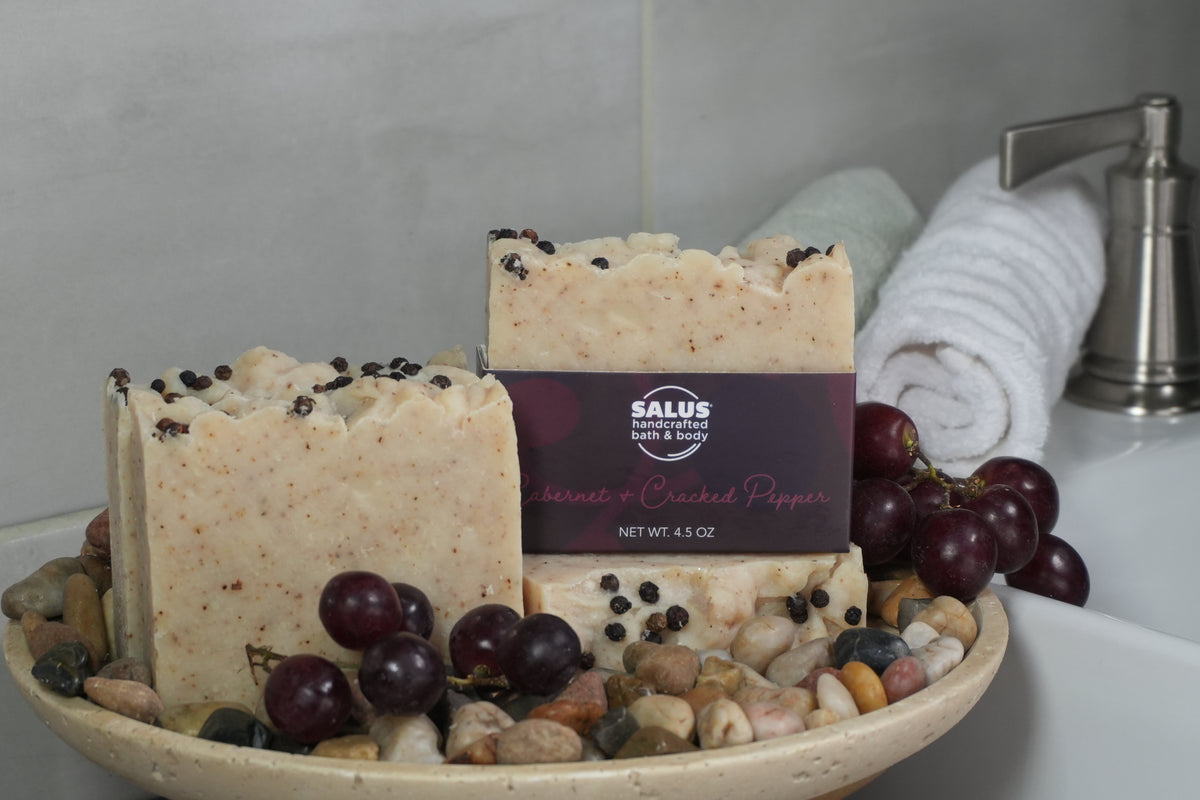 Cabernet and Cracked Pepper Handcrafted Soap