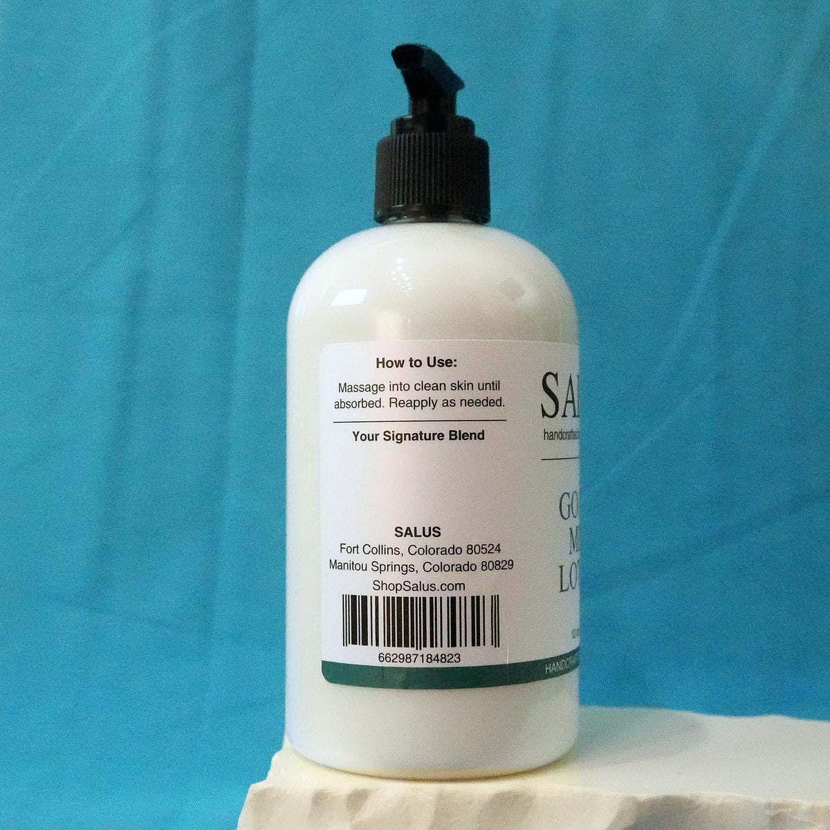 SALUS Goat's Milk Lotion, 12 oz how-to-use panel
