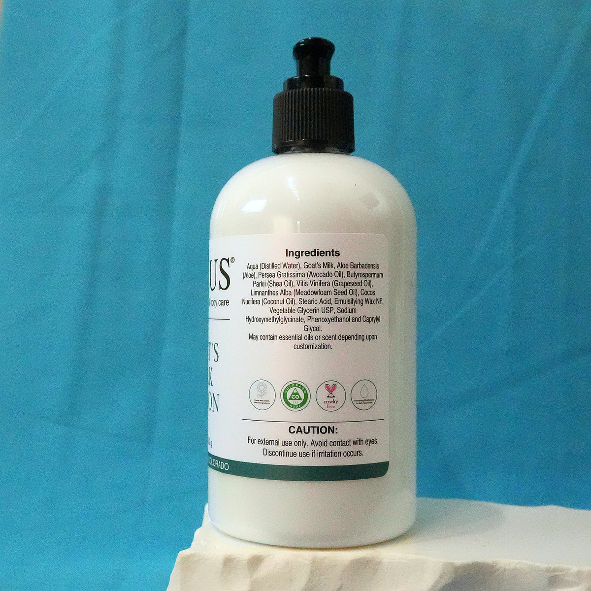 SALUS Goat's Milk Lotion, 12 oz ingredients panel