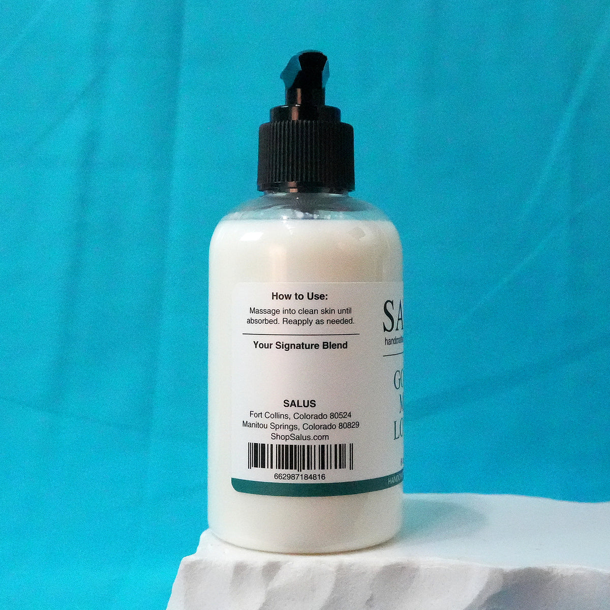 SALUS Goat's Milk Lotion, 6 oz how-to-use panel