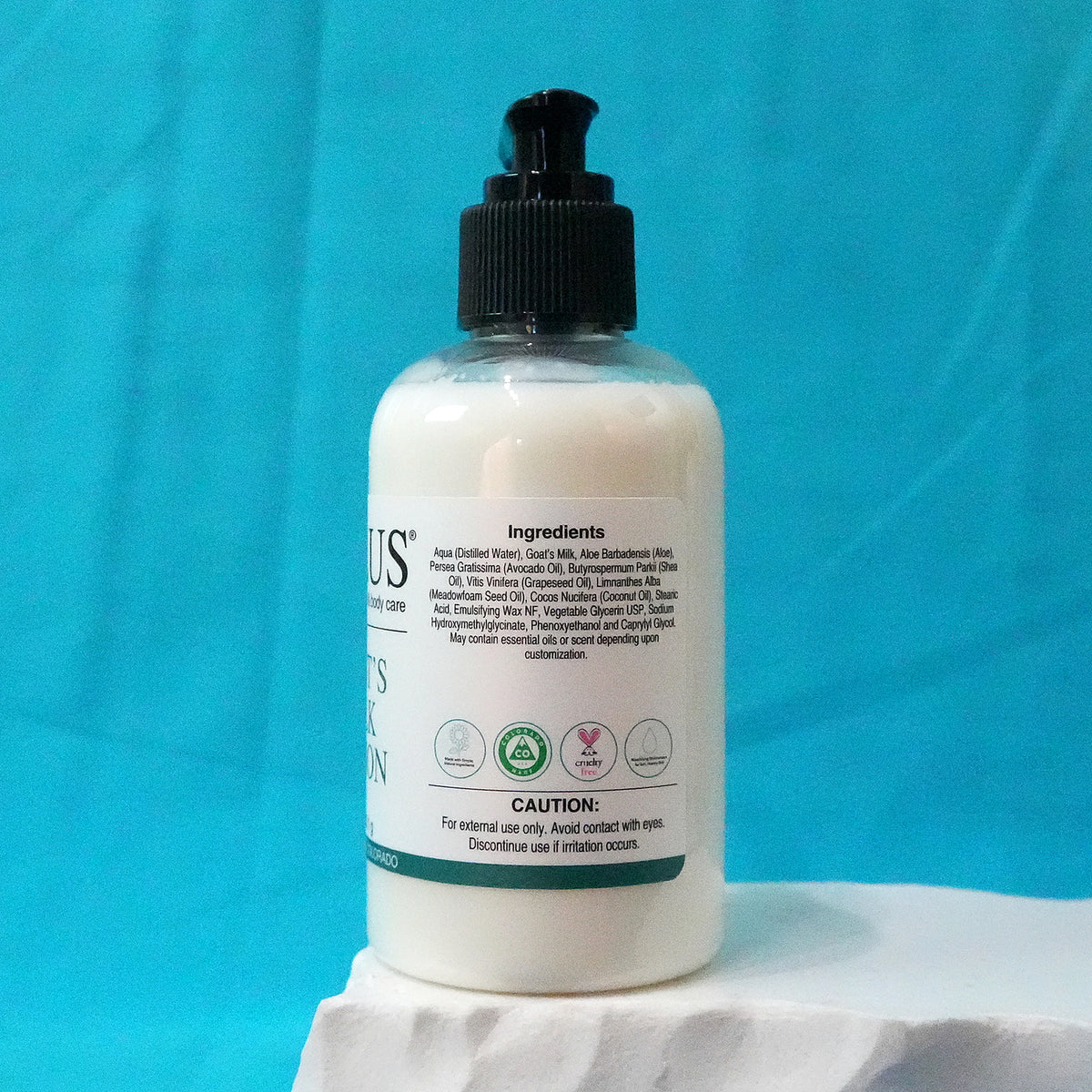 SALUS Goat's Milk Lotion, 6 oz ingredients panel