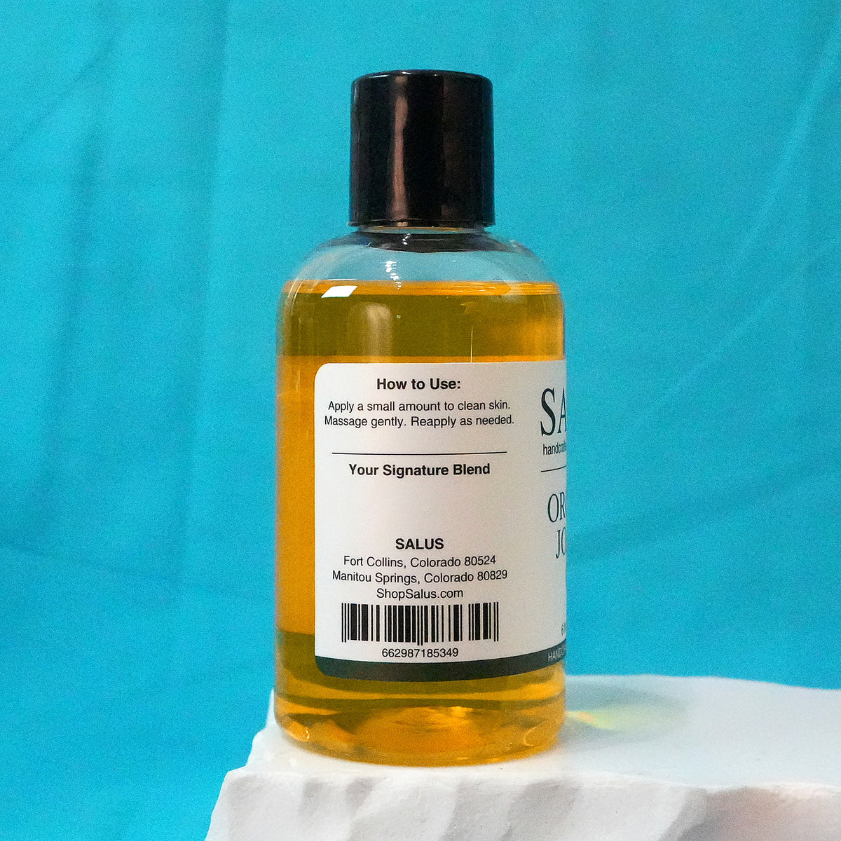 SALUS Organic Jojoba Oil, 6 fl oz how-to-use panel