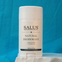 SALUS Unscented + Charcoal Natural Deodorant, 2.85 oz stick, front view