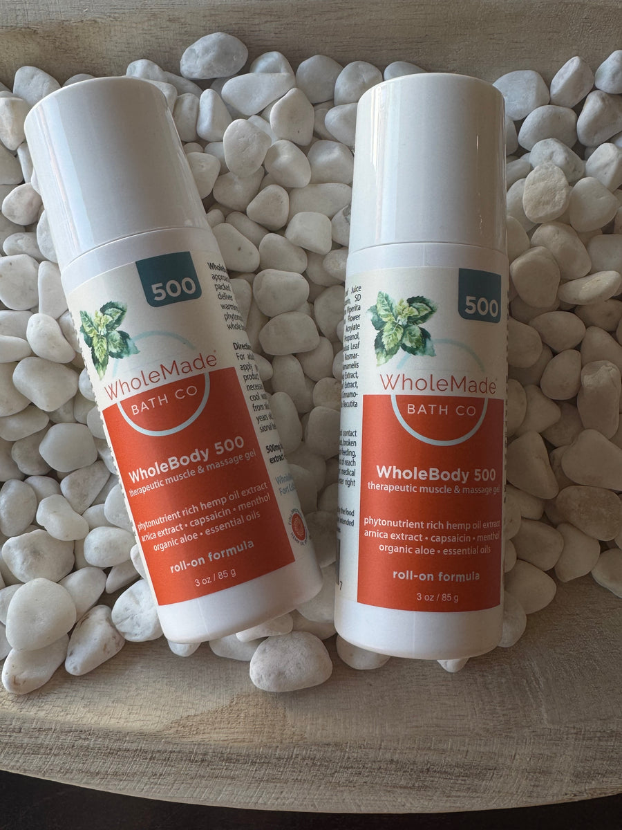 WholeMade Hemp Therapeutic Muscle Massage Gel - Roll-On Bottle